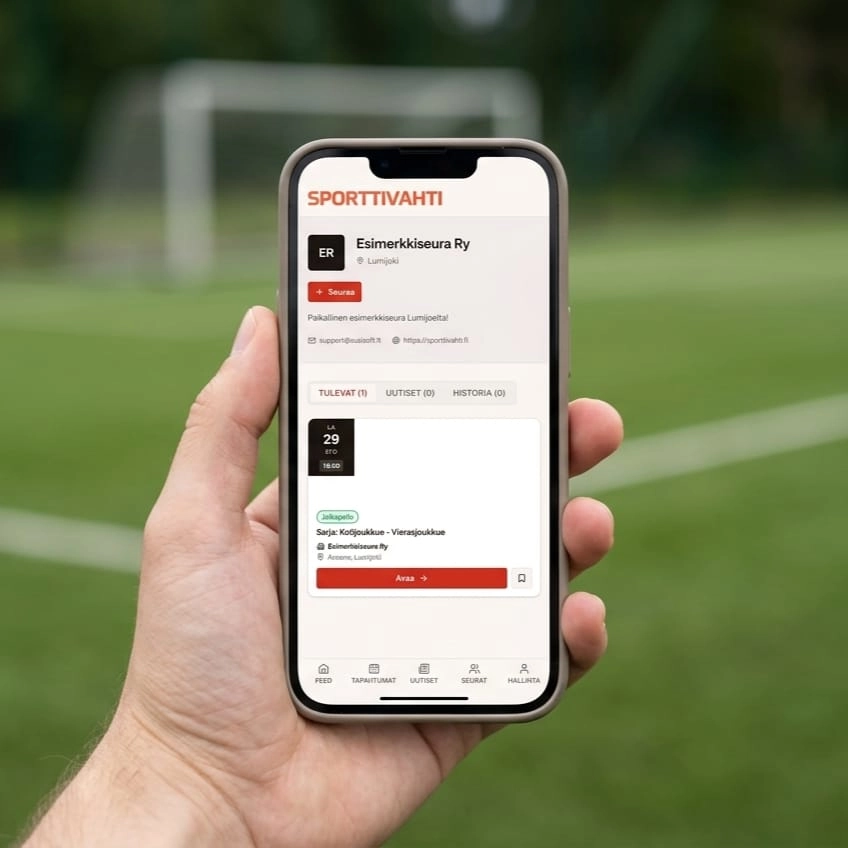 Seuran julkinen profiilisivu Sporttivahdissa